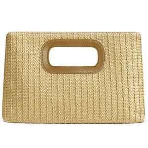 Top Handle Straw Purses 2025, Straw Clutch Raffia Purse Rattan :)